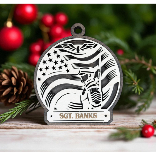 Armed Forces Personalized Christmas Ornament – Laser Engraved Military Keepsake