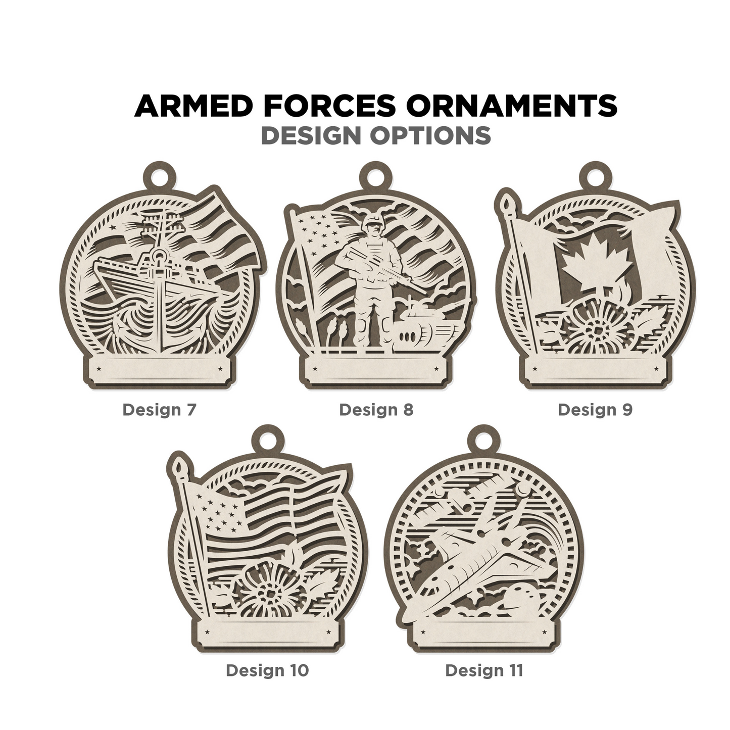 Armed Forces Personalized Christmas Ornament – Laser Engraved Military Keepsake