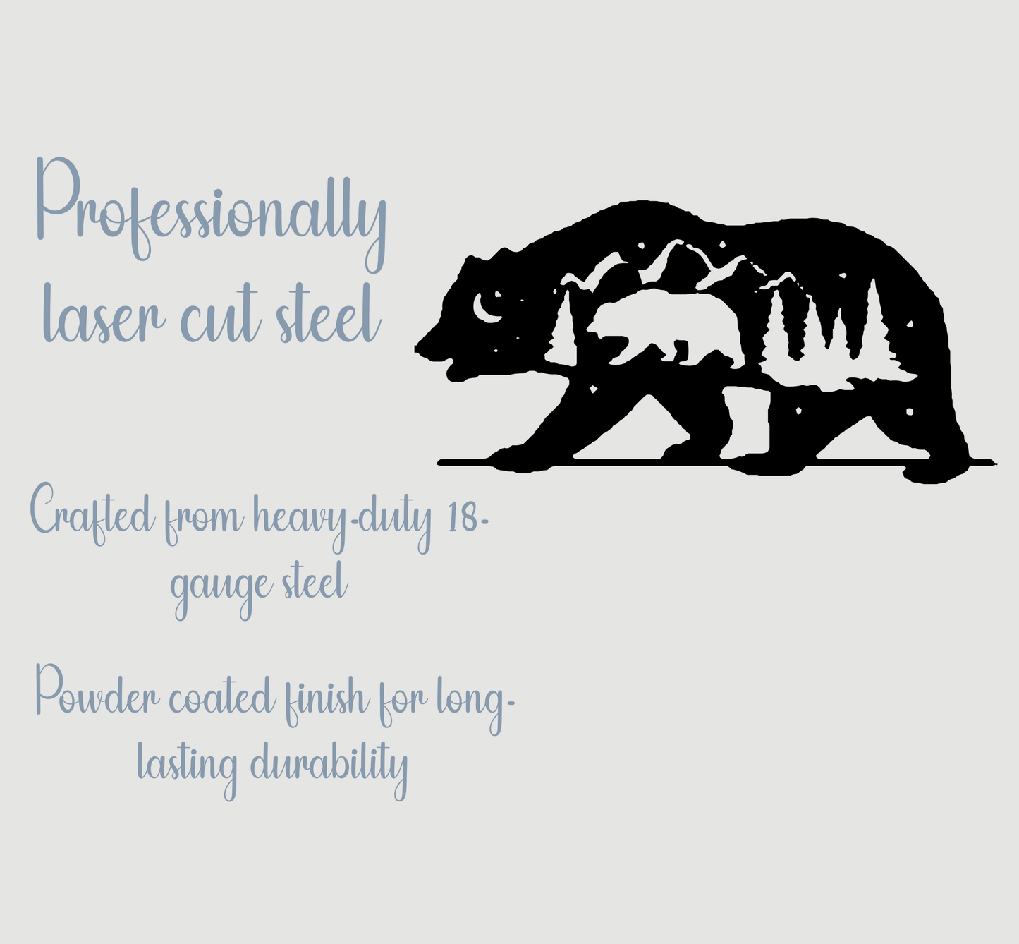 Rustic Bear Metal Wall Art – Wildlife Steel Sign for Cabin, Lodge, or Lake House Décor – Outdoor Powder Coated Nature Silhouette