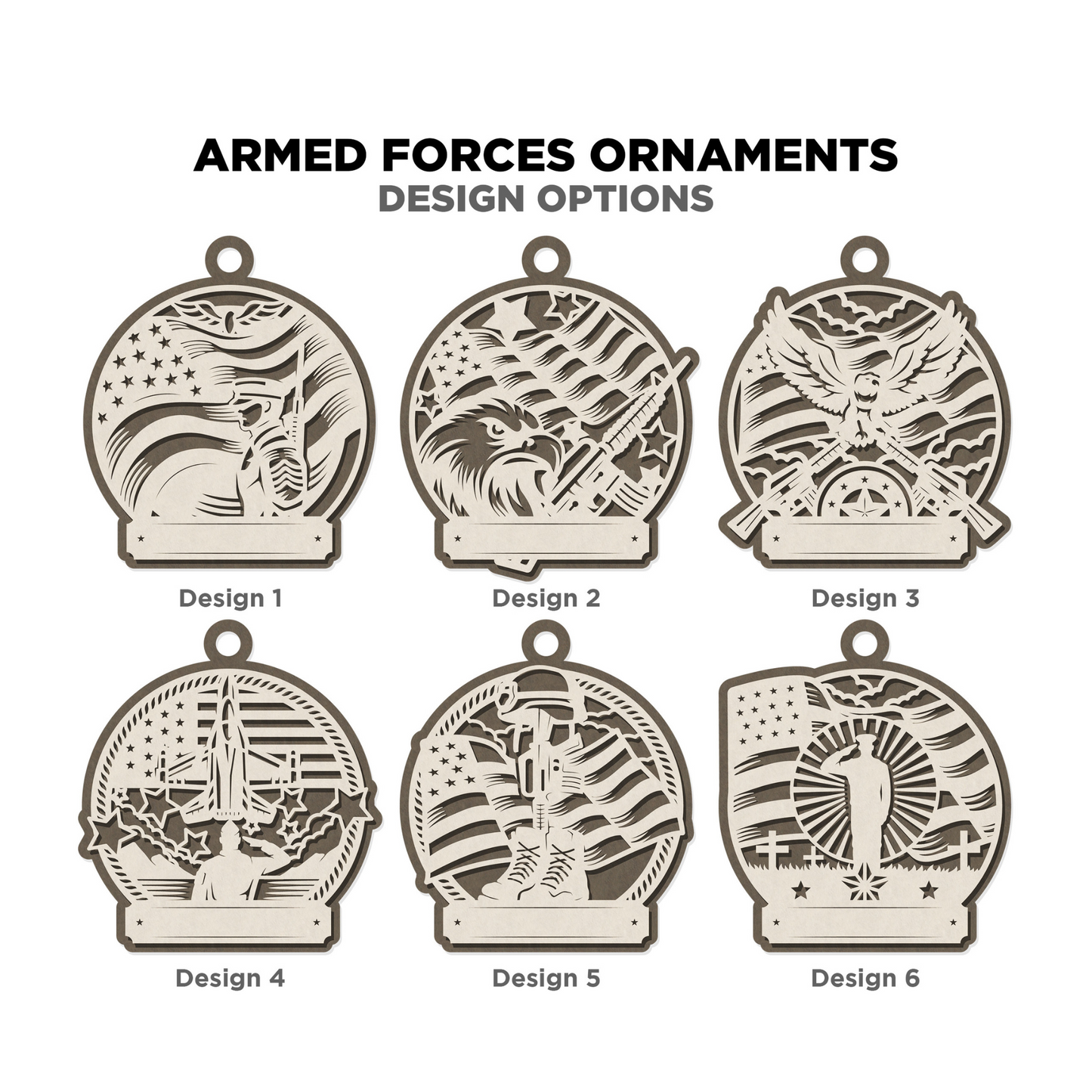 Armed Forces Personalized Christmas Ornament – Laser Engraved Military Keepsake