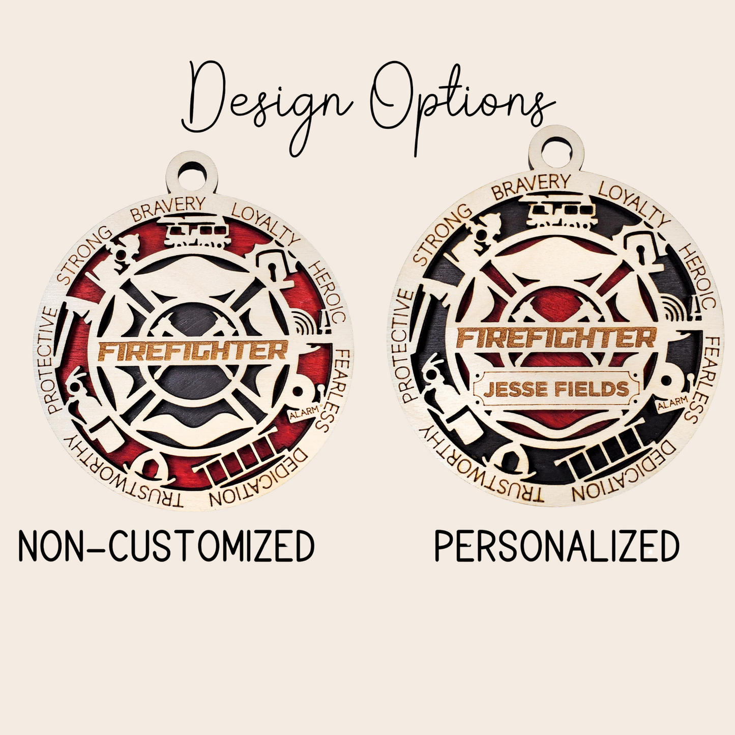 Firefighter Personalized Ornament – Custom Engraved Gift