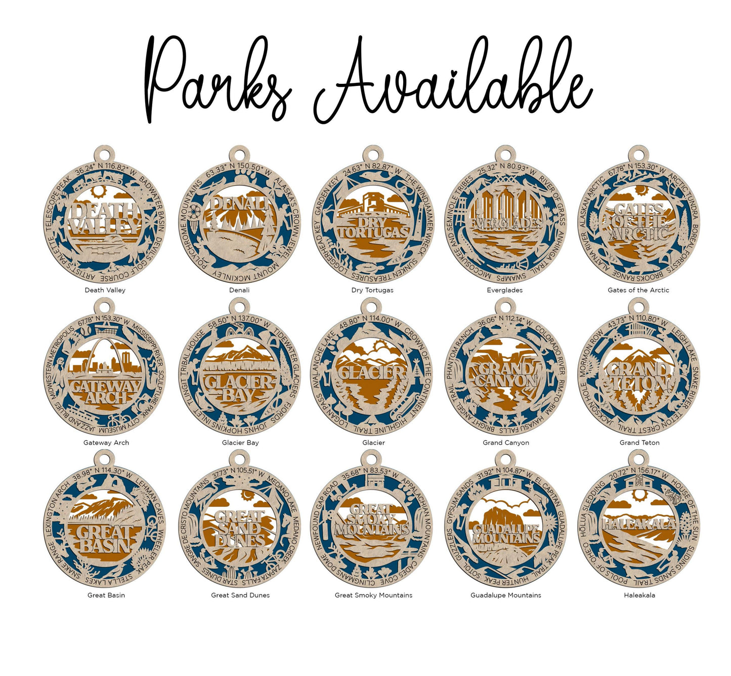 National Park Christmas Ornament – Hand Painted Wooden Keepsake