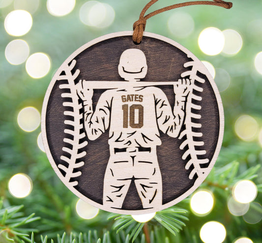 Personalized Baseball Ornament – Engraved Gift for Players & Coaches