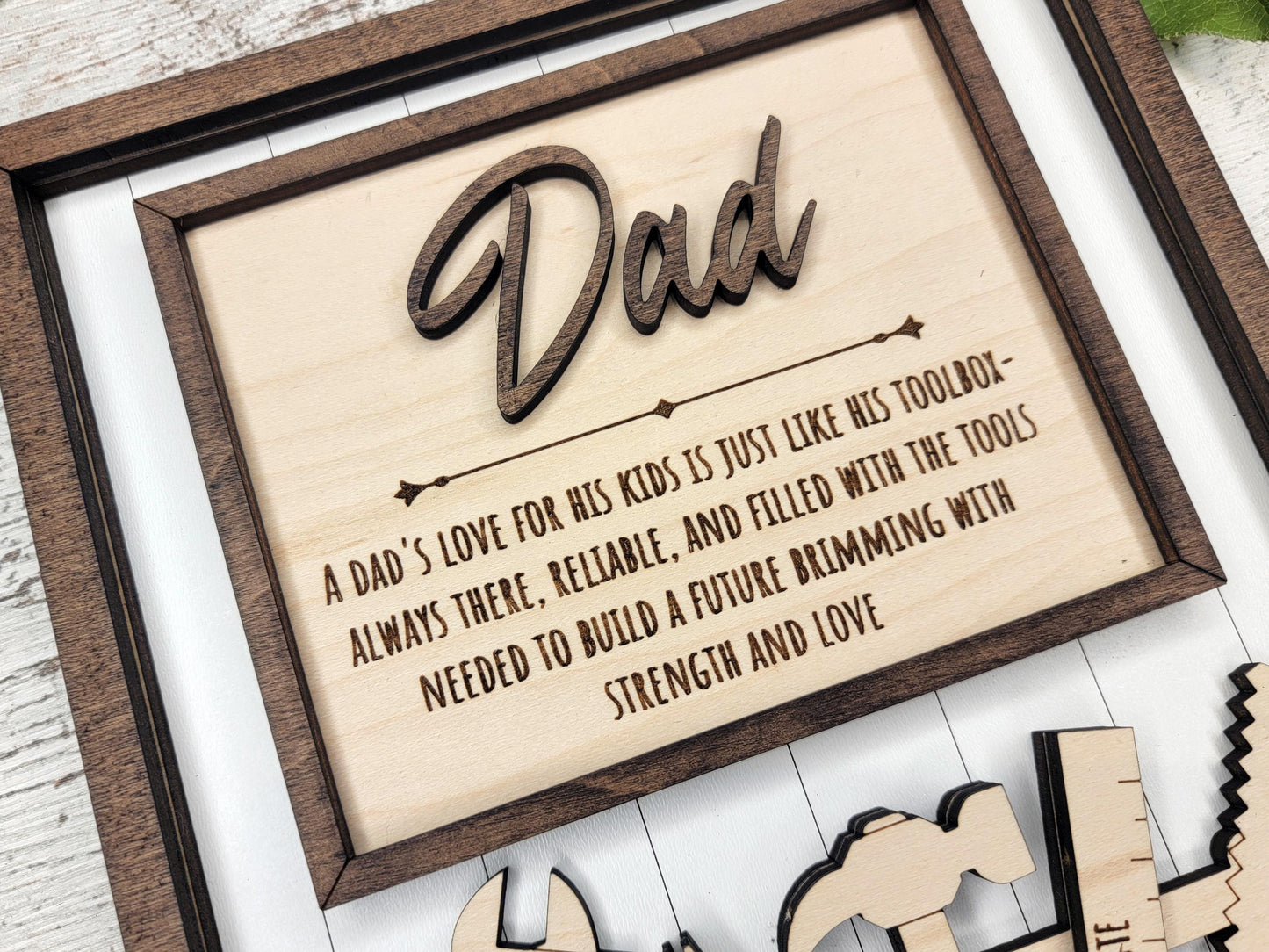 Personalized Handyman Dad Plaque – Custom Kids Name Sign with Tool Design | Gift for Handy Dad or Grandpa | Handmade Wood Shop Decor | 7x9