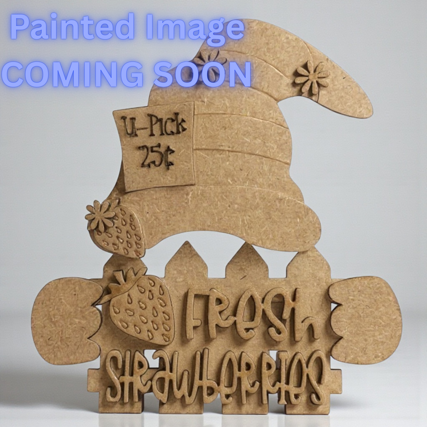 Summer Strawberry Gnome Shelf Sitter – Interchangeable Outfit | Handmade Wooden Gnome Decor