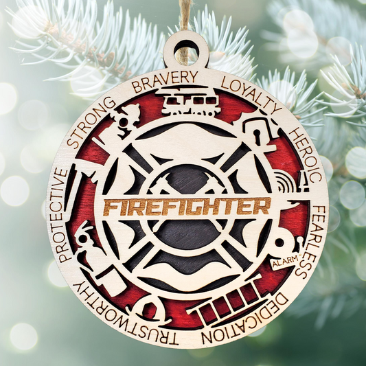 Firefighter Personalized Ornament – Custom Engraved Gift