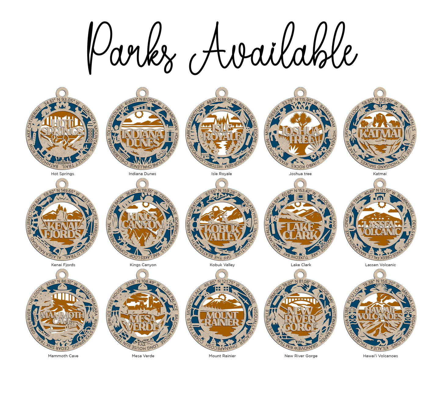 National Park Christmas Ornament – Hand Painted Wooden Keepsake