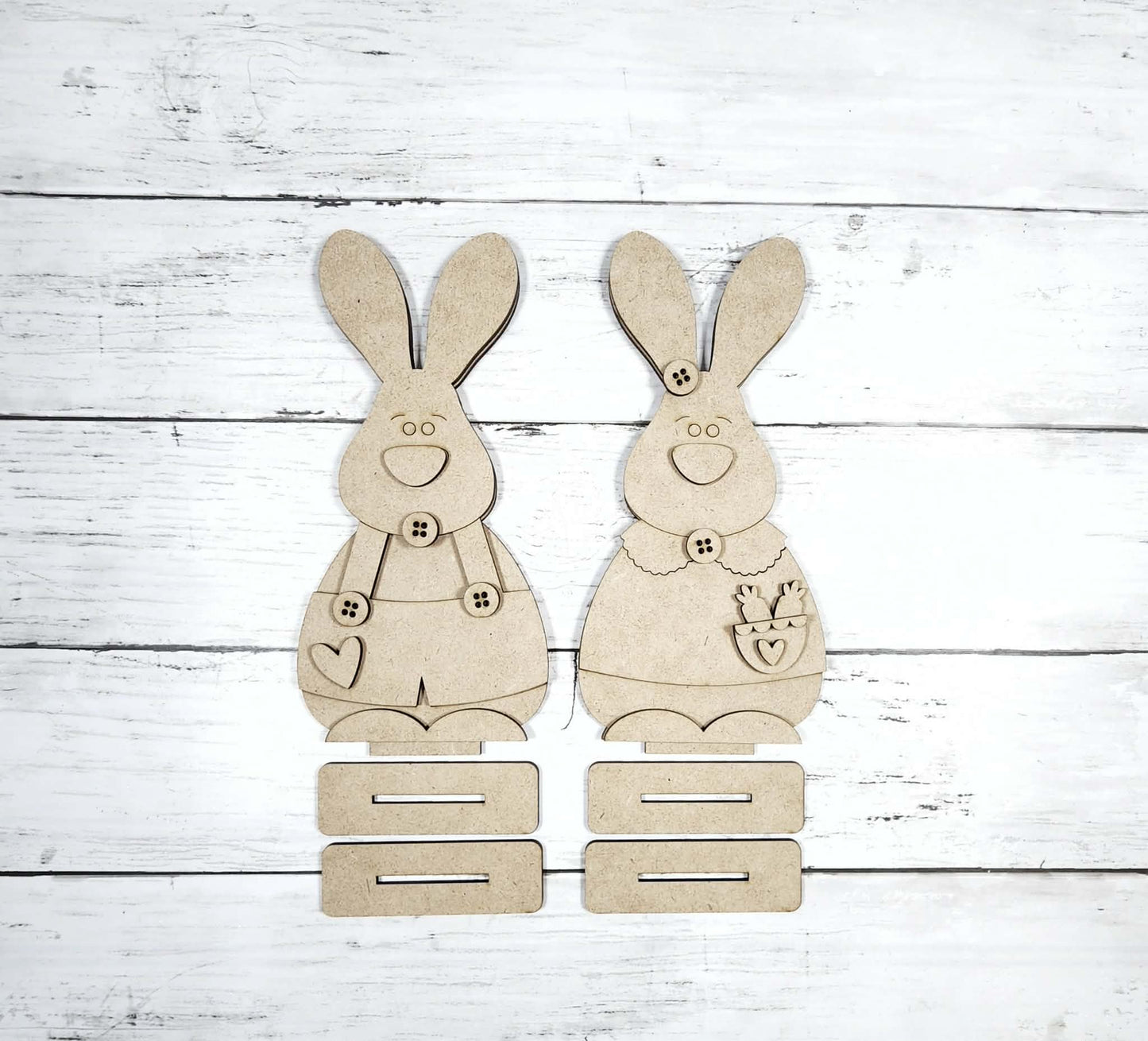 Bunny Shelf Sitter – DIY Paint Your Own MDF | 3" x 8" Easter / Spring Decor