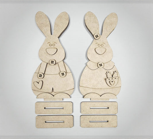 Bunny Shelf Sitter – DIY Paint Your Own MDF | 3" x 8" Easter / Spring Decor