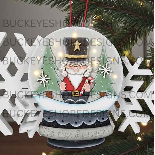 Nutcracker Snow Globe Light-Up Ornament – Hand Painted Christmas Decor