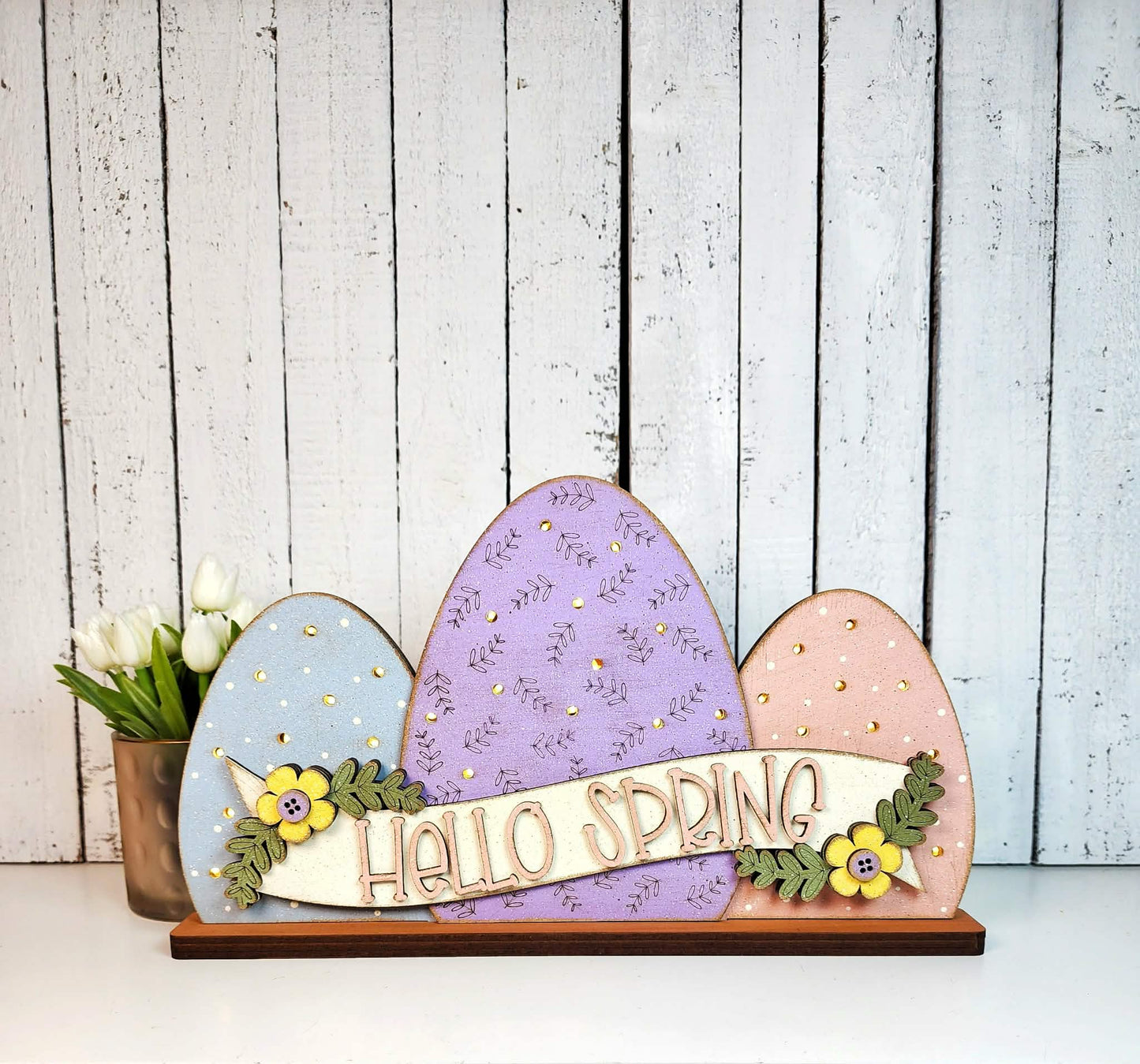 Happy Easter Shelf Sitter – DIY Paint Your Own MDF | 11" x 7" Easter Decor