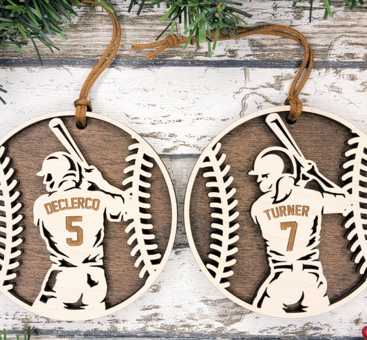 Personalized Baseball or Softball Ornament – Custom Player or Team Name