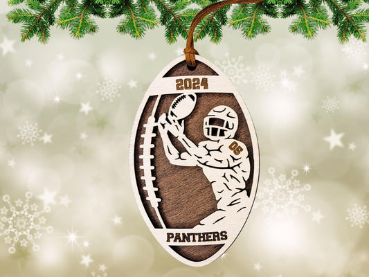 Personalized Football Ornament – Custom Player or Team Name