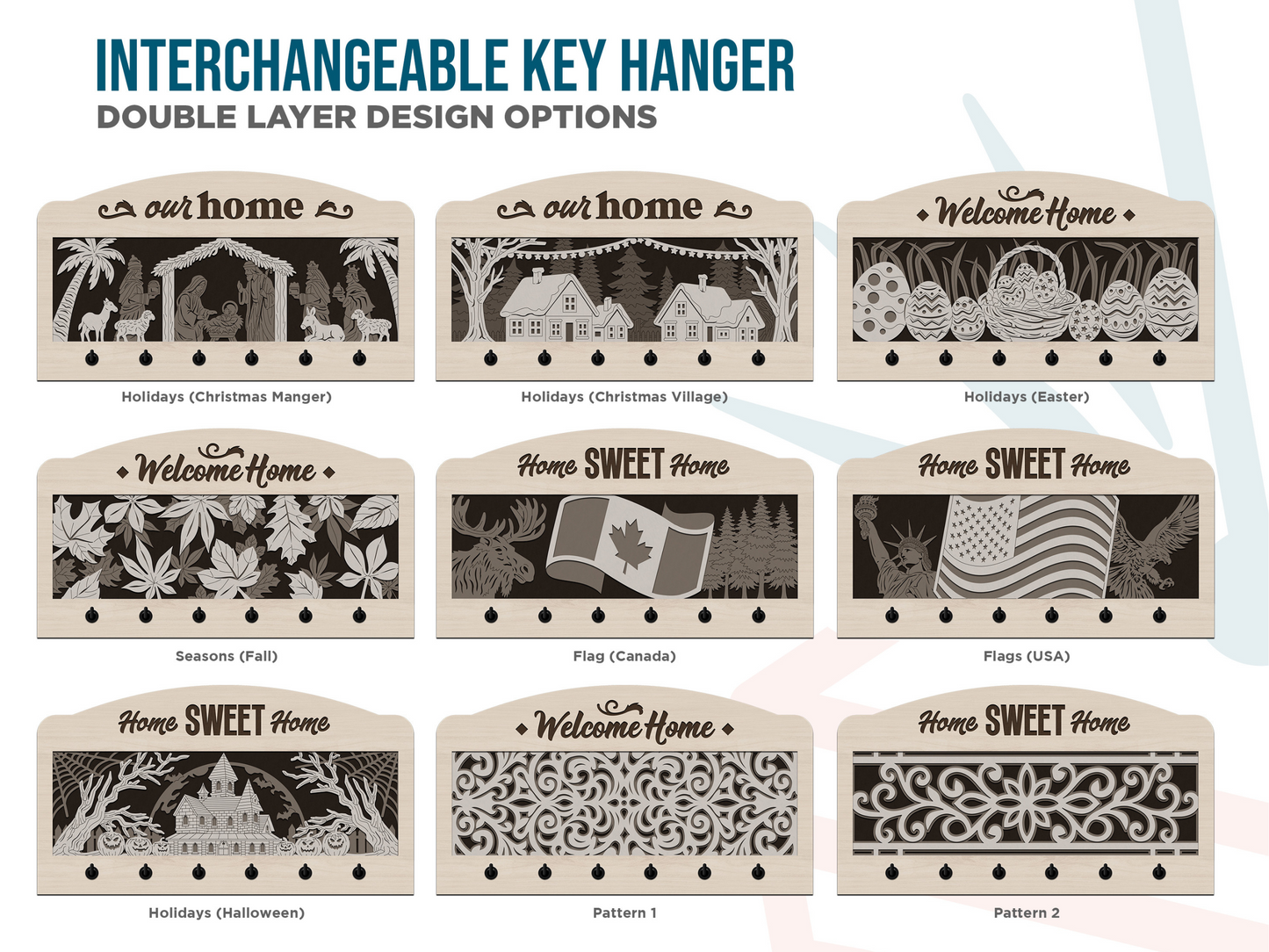 Personalized Interchangeable Key Holder – Custom Wall Key Organizer