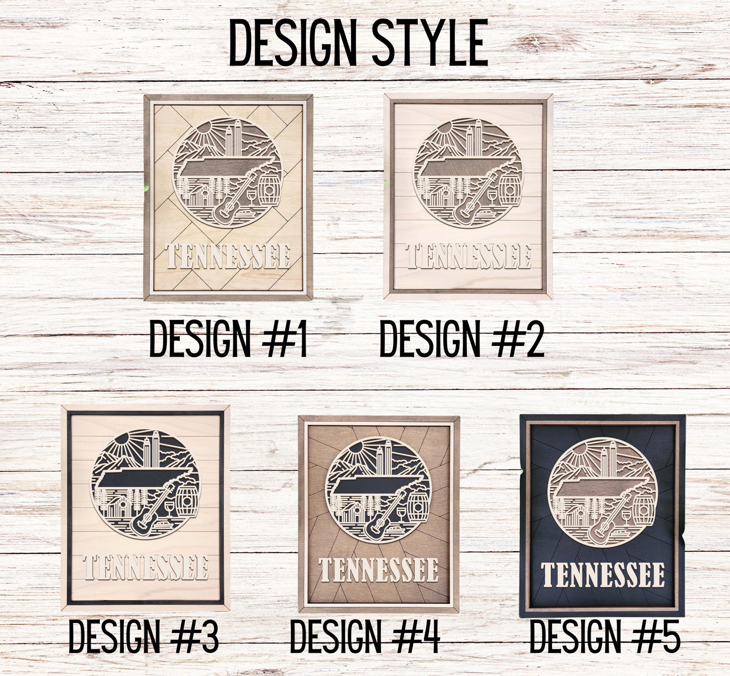 Tennessee State Wall Art – Handmade Wooden Sign Featuring Tennessee Symbols, Music, and Culture | Gift-Ready with Easel Display