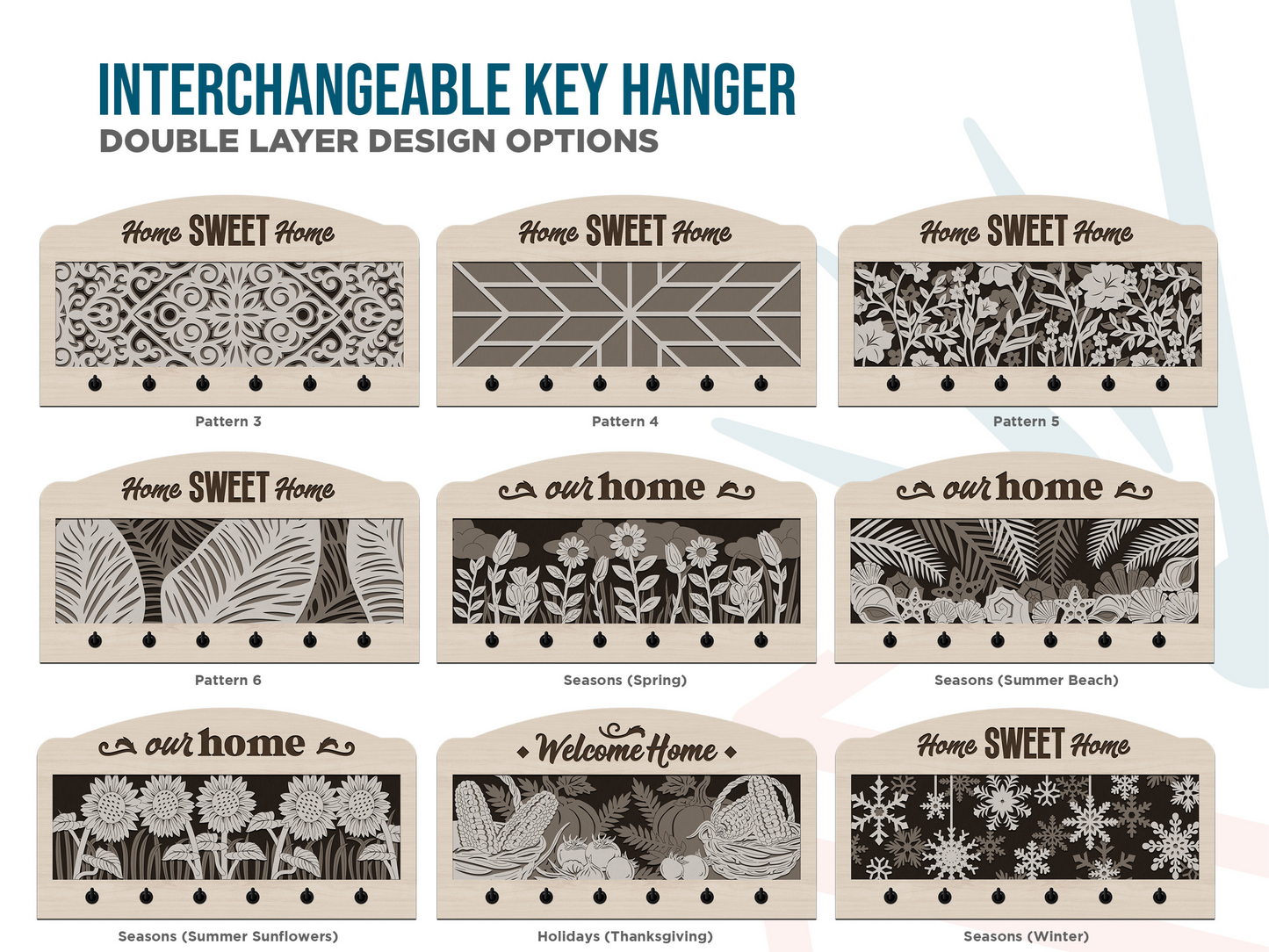 Personalized Interchangeable Key Holder – Custom Wall Key Organizer