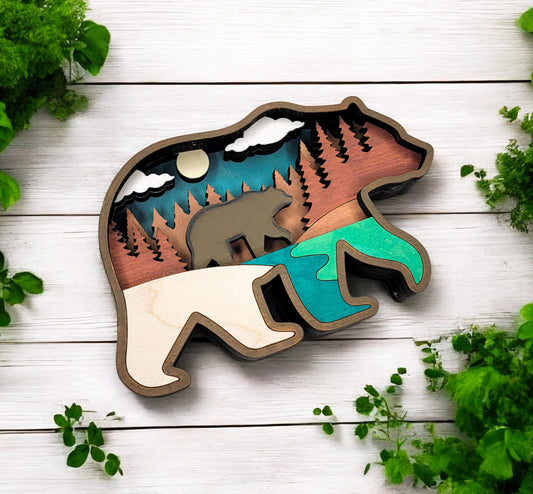 Custom Bear Magnet or Ornament – Handmade Wooden Keepsake