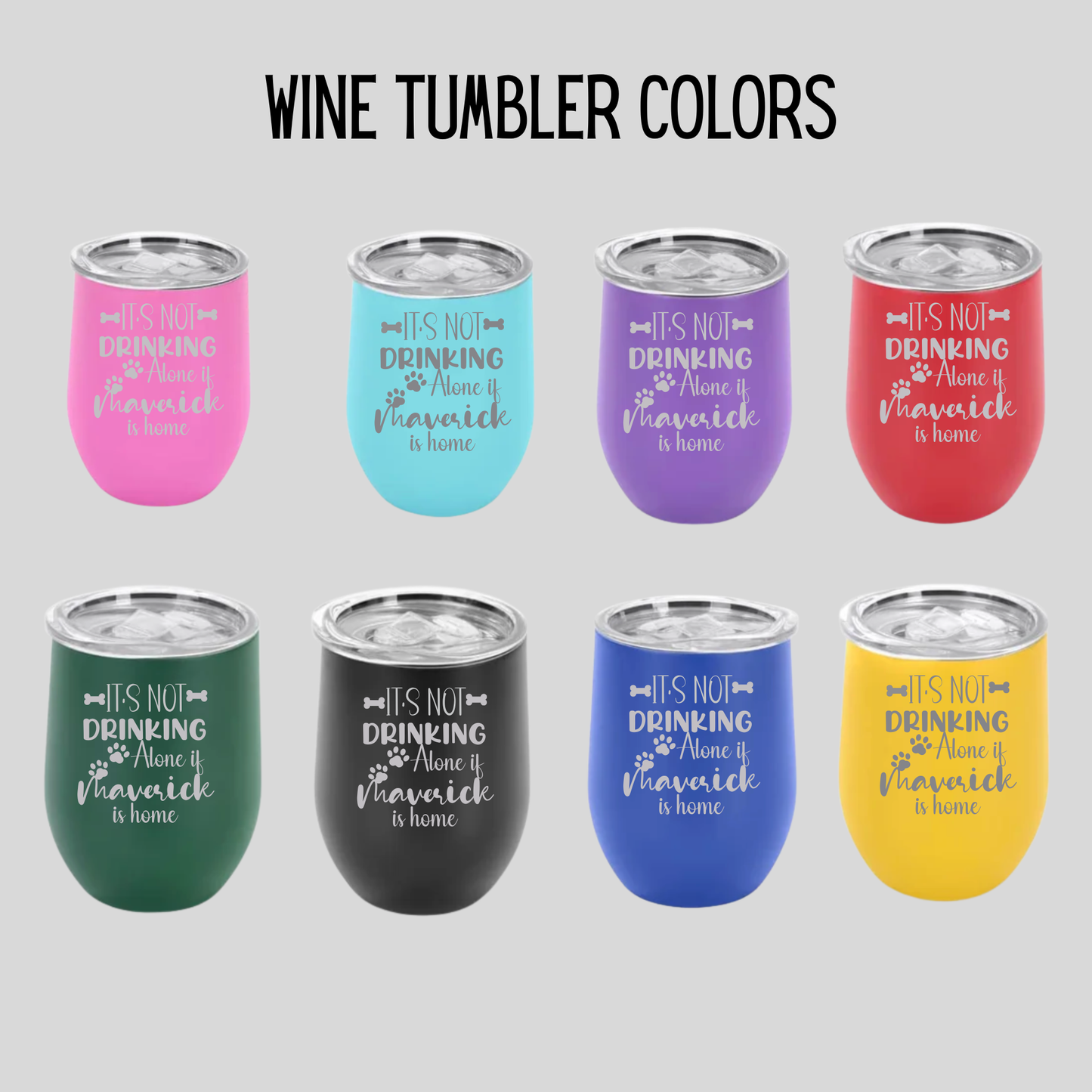 Funny Dog Wine Tumbler – Engraved Stainless Steel Cup (12oz)