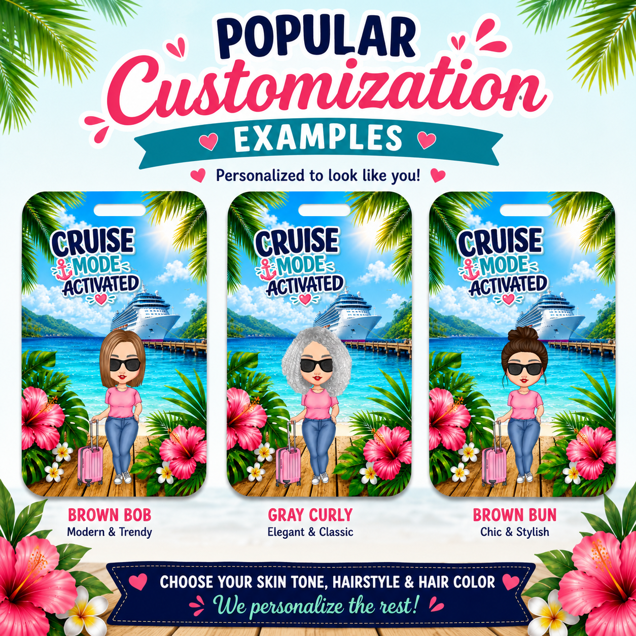 Personalized Cruise Luggage Tag | Custom Acrylic Travel Tag for Cruise Lovers