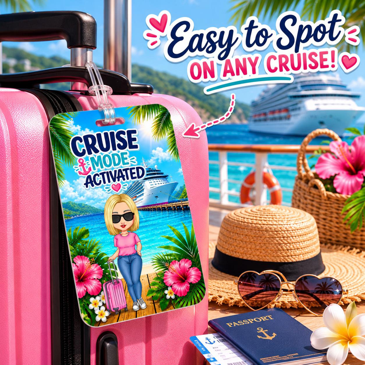 Personalized Cruise Luggage Tag | Custom Acrylic Travel Tag for Cruise Lovers