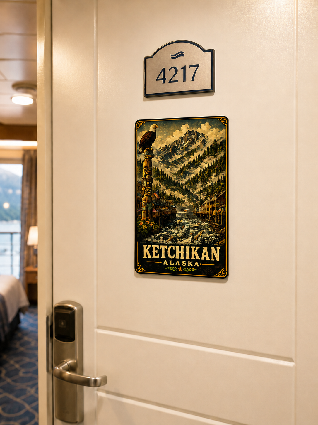 Ketchikan Alaska Cruise Magnet | Vintage Travel Poster Style | Creek Street Souvenir Magnet | Handmade in Ohio