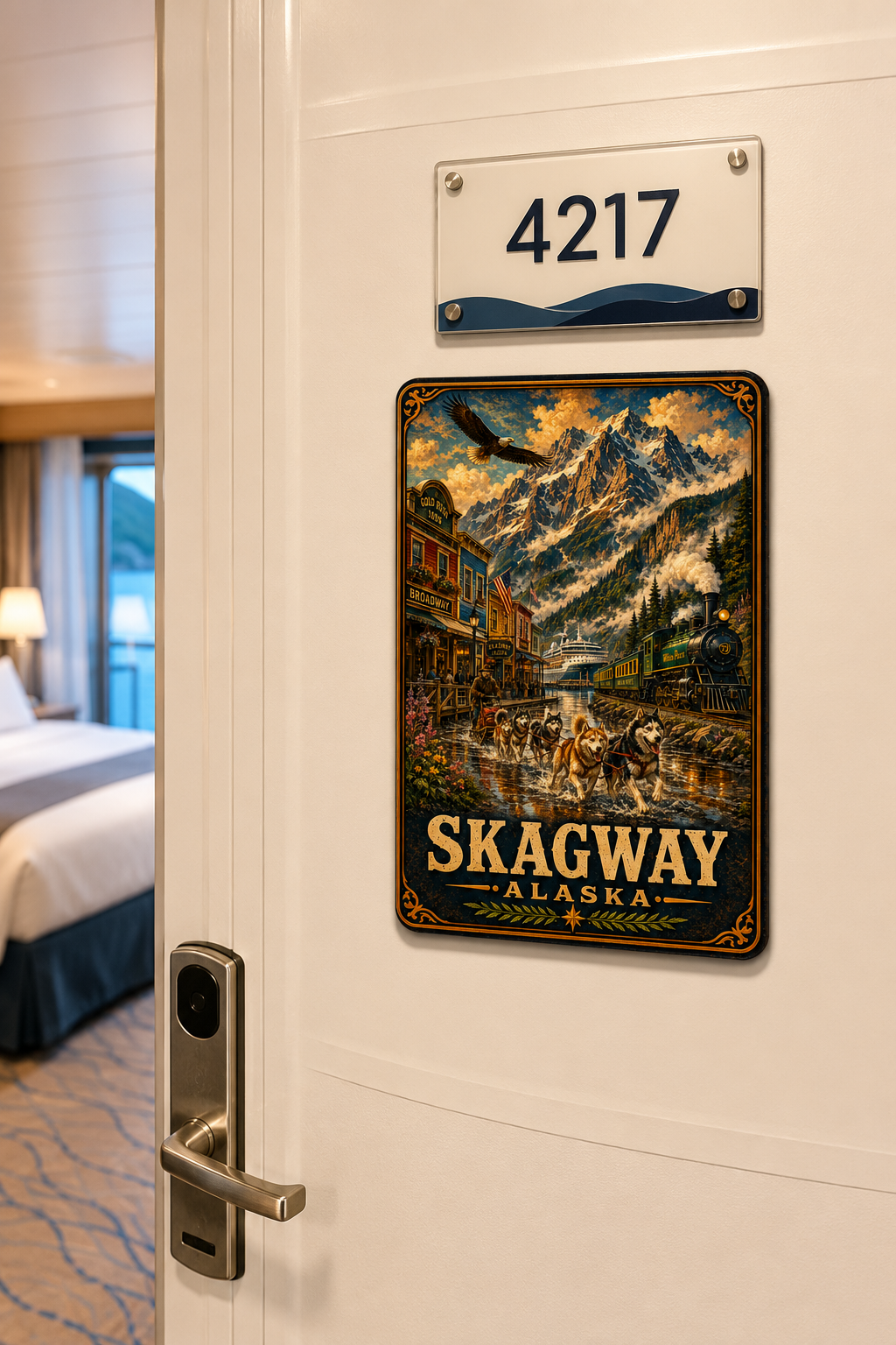 Skagway Alaska Cruise Magnet | Vintage Travel Poster Style | WPA Souvenir Magnet | Handmade in Ohio