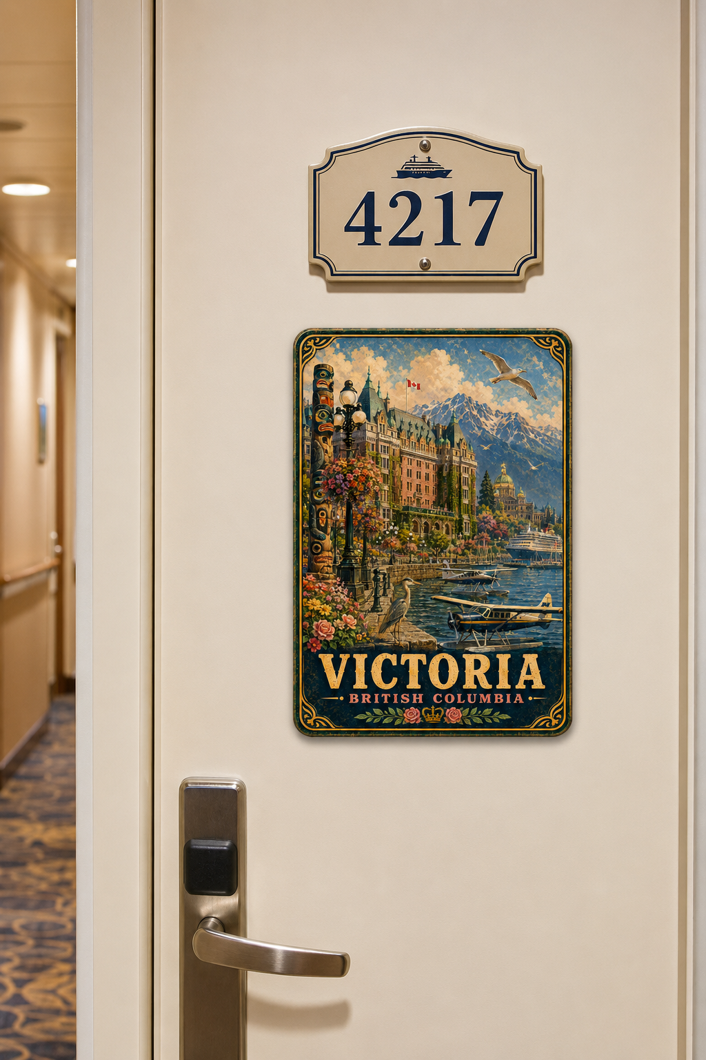 Victoria British Columbia Cruise Magnet | Vintage Travel Poster Style | WPA Souvenir Magnet | Handmade in Ohio