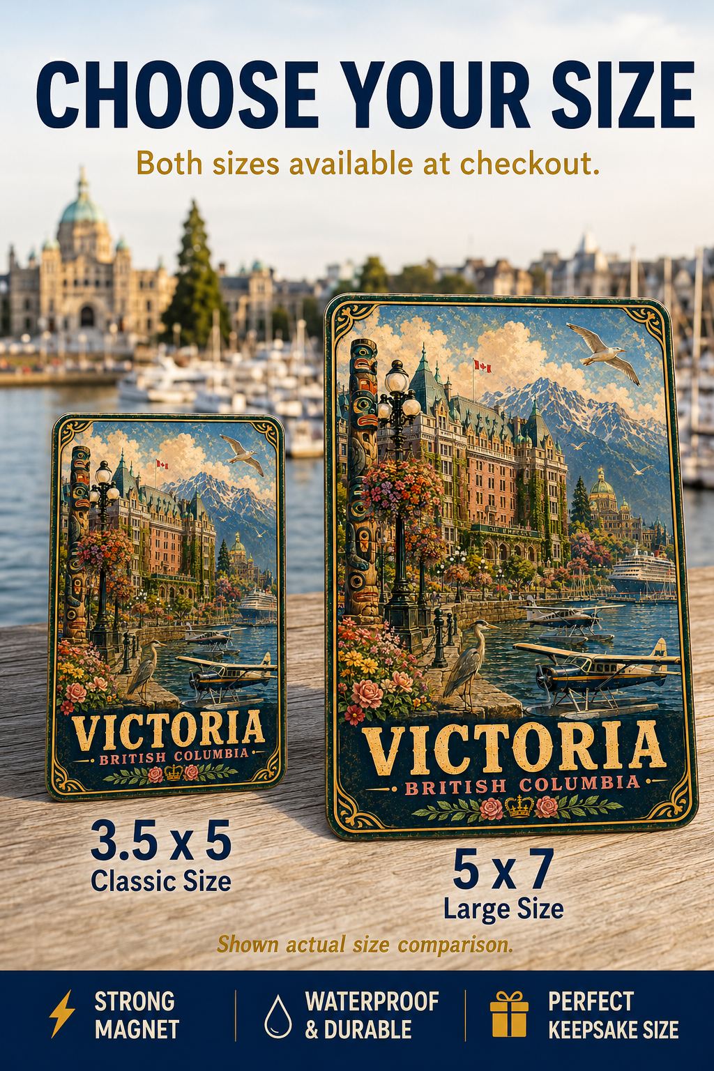 Victoria British Columbia Cruise Magnet | Vintage Travel Poster Style | WPA Souvenir Magnet | Handmade in Ohio