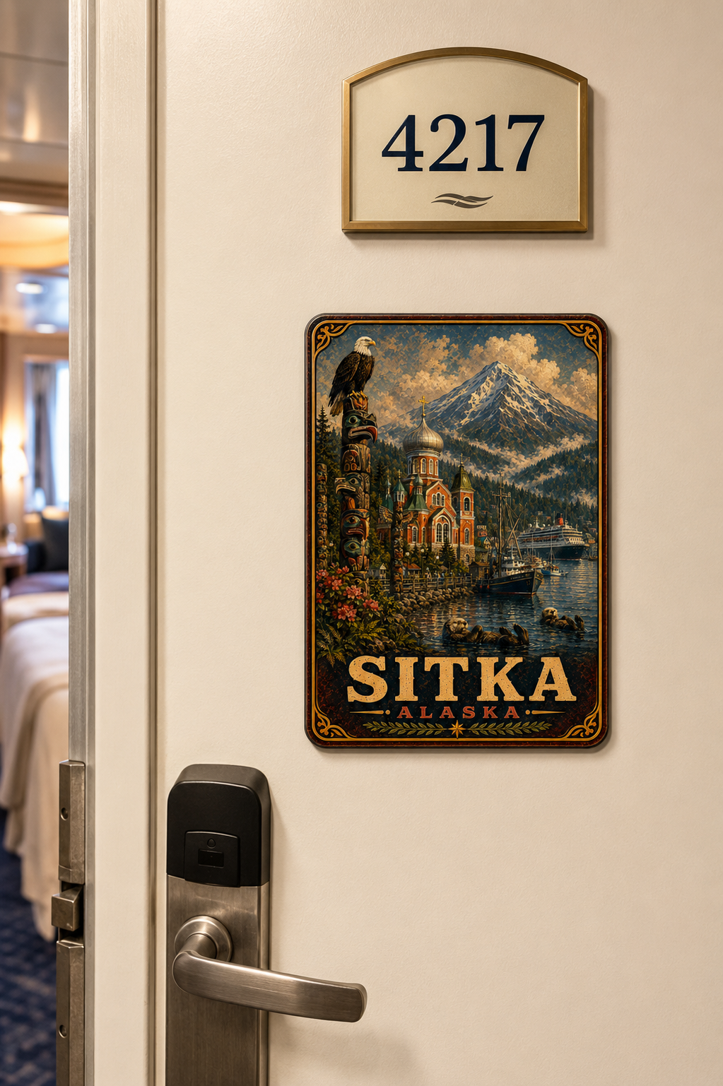 Sitka Alaska Cruise Magnet | Vintage Travel Poster Style | WPA Souvenir Magnet | Handmade in Ohio