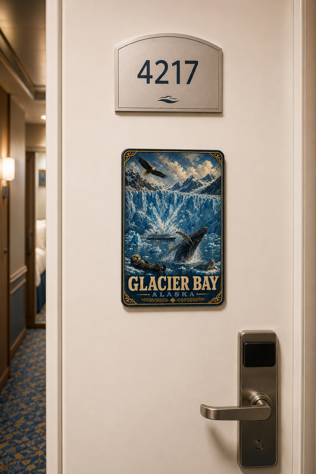 Glacier Bay Alaska Cruise Magnet | Vintage Travel Poster Style | WPA Souvenir Magnet | Handmade in Ohio