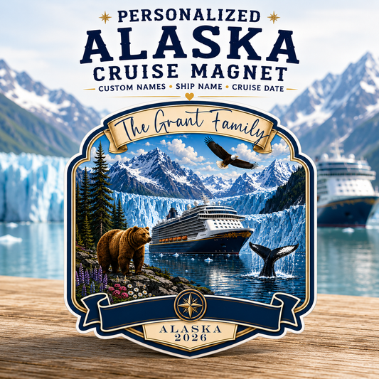 Personalized Alaska Cruise Magnet – Wildlife Adventure Vacation Keepsake