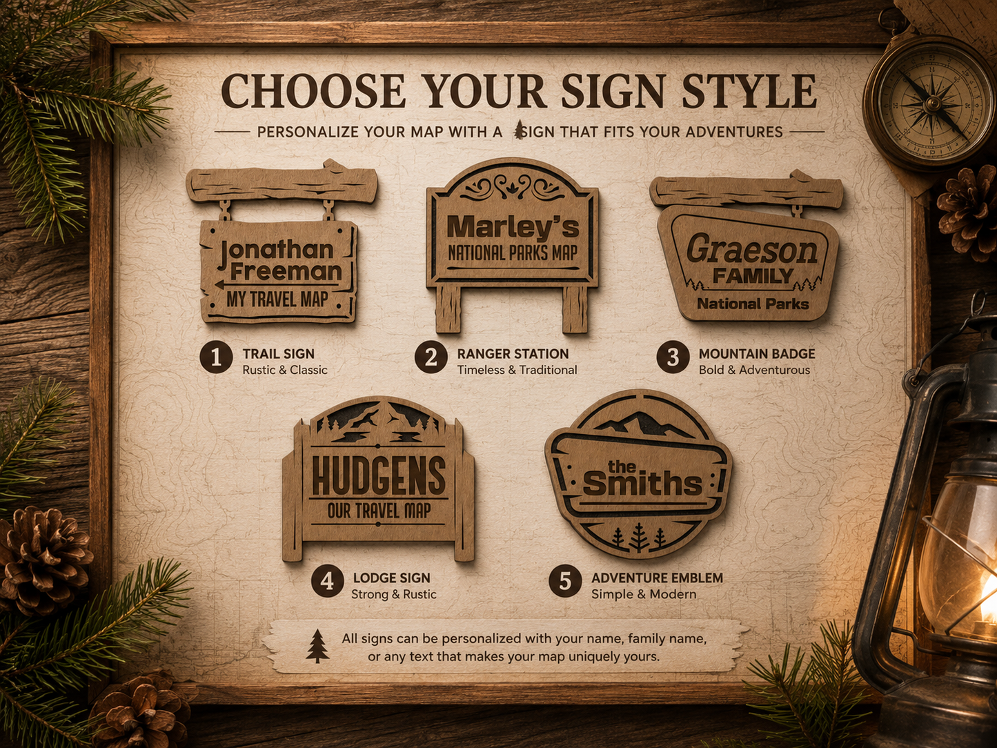 Personalized National Park Map Tracker – Wooden USA Travel Map Keepsake for Adventure Lovers