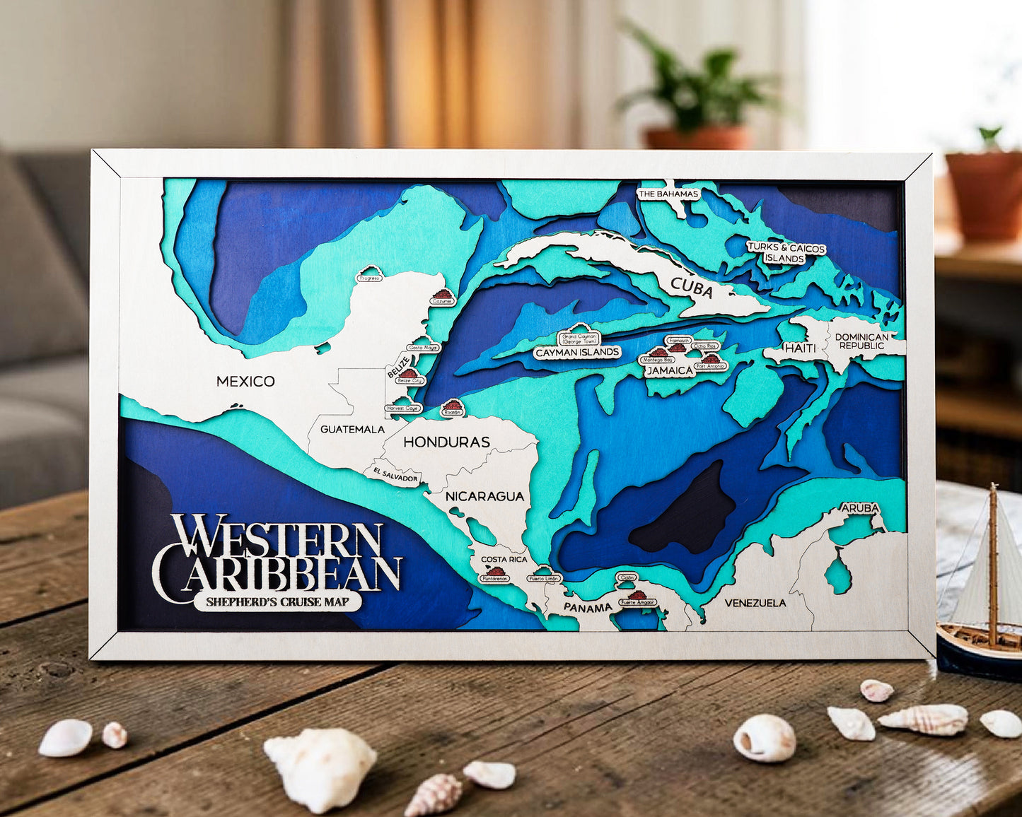 Personalized Western Caribbean Cruise Map – Cruise Port Tracker Decor
