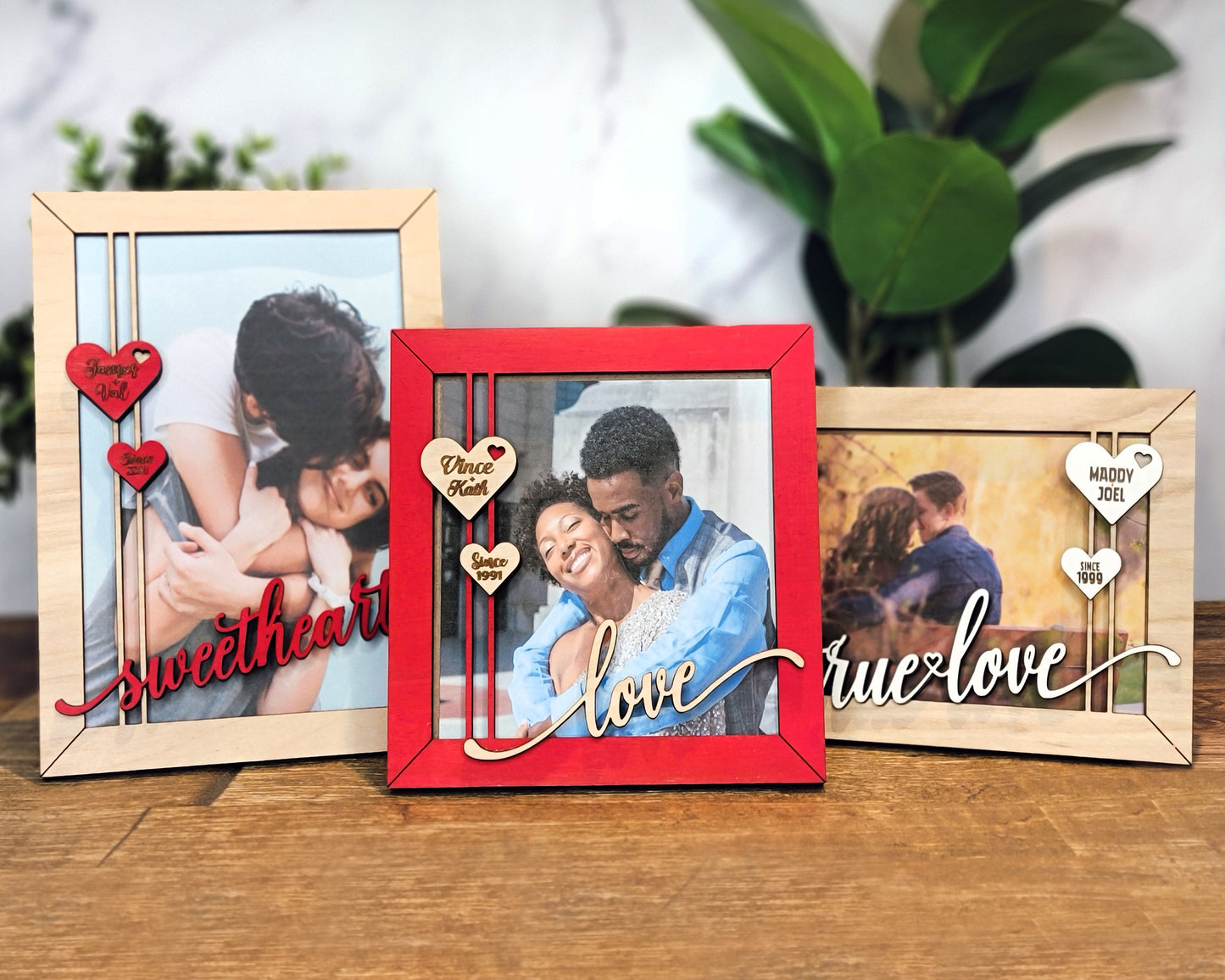 Treasured Moments Personalized Photo Frame – Custom Laser Engraved Valentine Gift