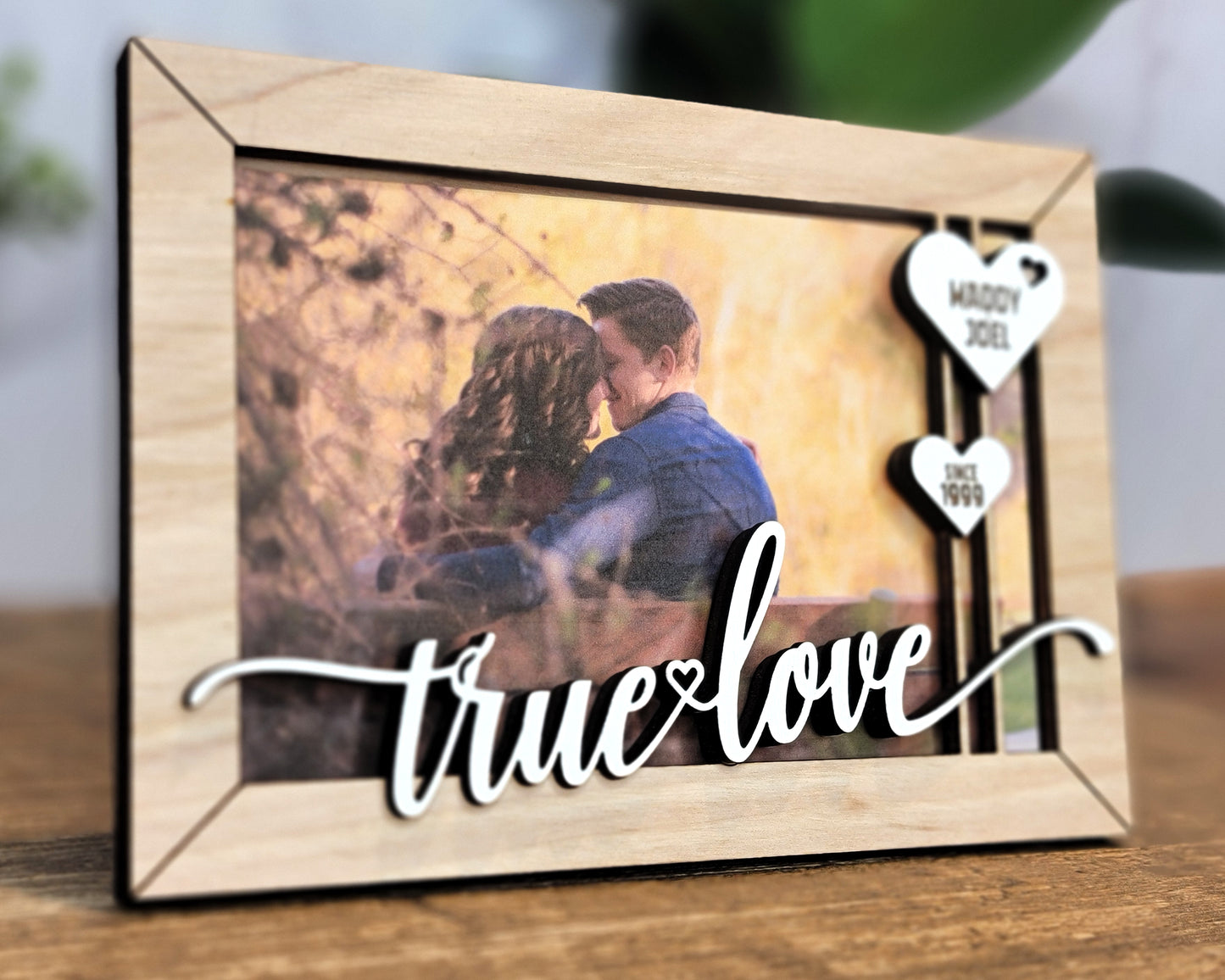 Treasured Moments Personalized Photo Frame – Custom Laser Engraved Valentine Gift