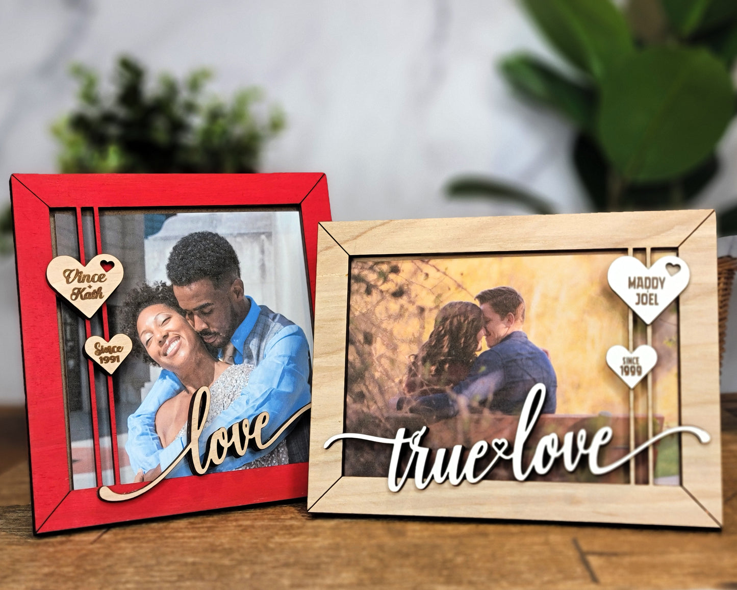 Treasured Moments Personalized Photo Frame – Custom Laser Engraved Valentine Gift