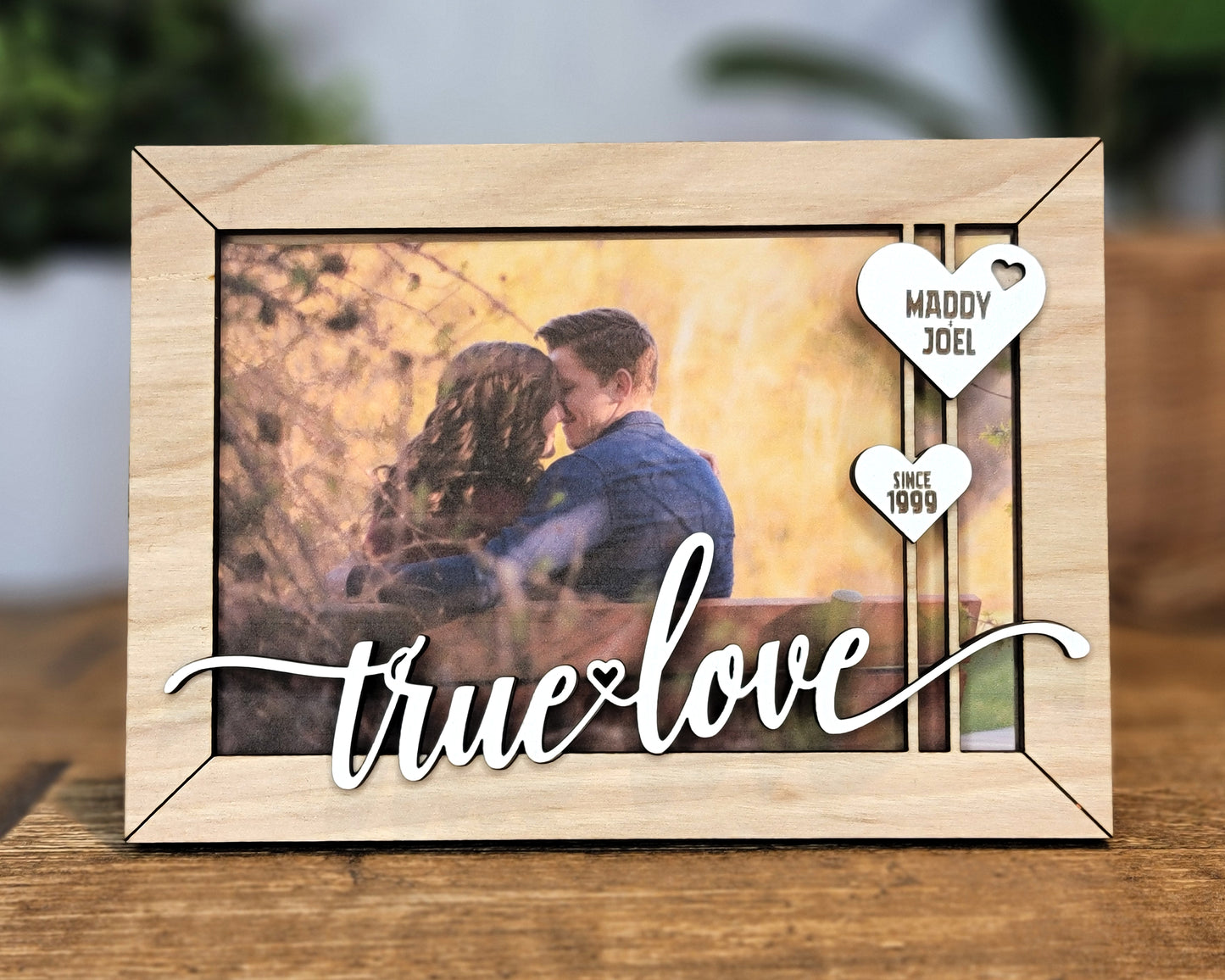 Treasured Moments Personalized Photo Frame – Custom Laser Engraved Valentine Gift