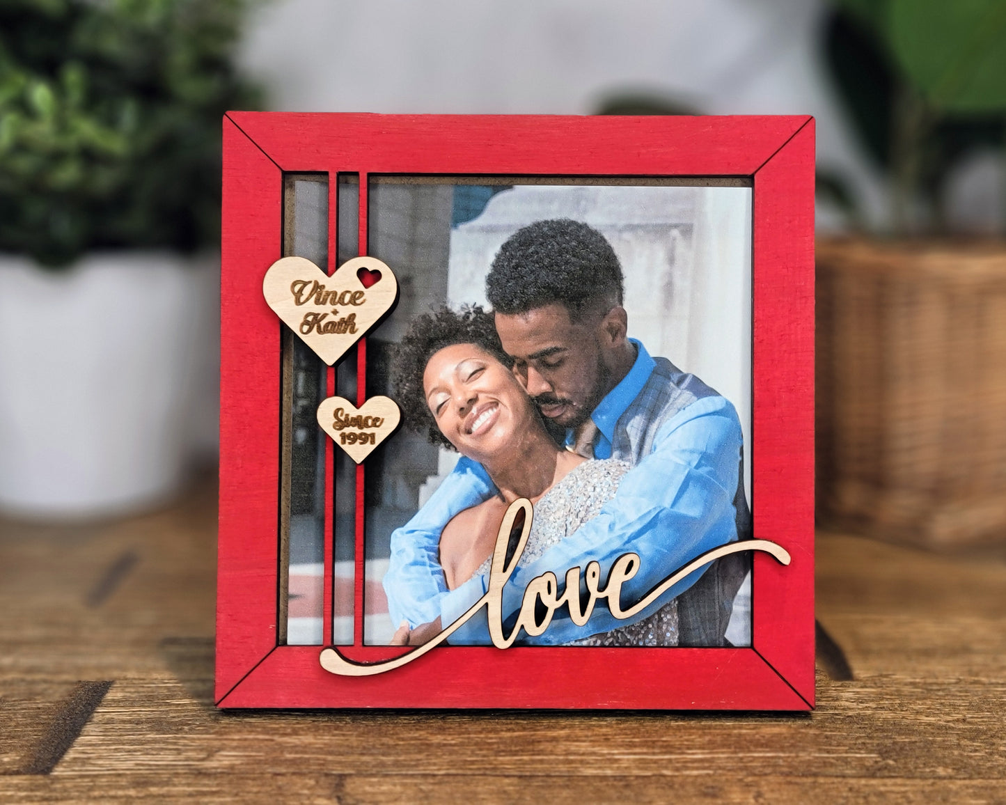 Treasured Moments Personalized Photo Frame – Custom Laser Engraved Valentine Gift