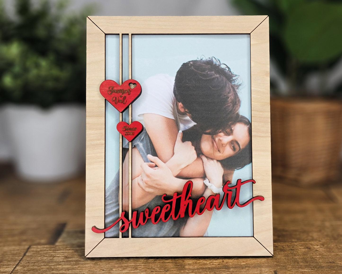 Treasured Moments Personalized Photo Frame – Custom Laser Engraved Valentine Gift