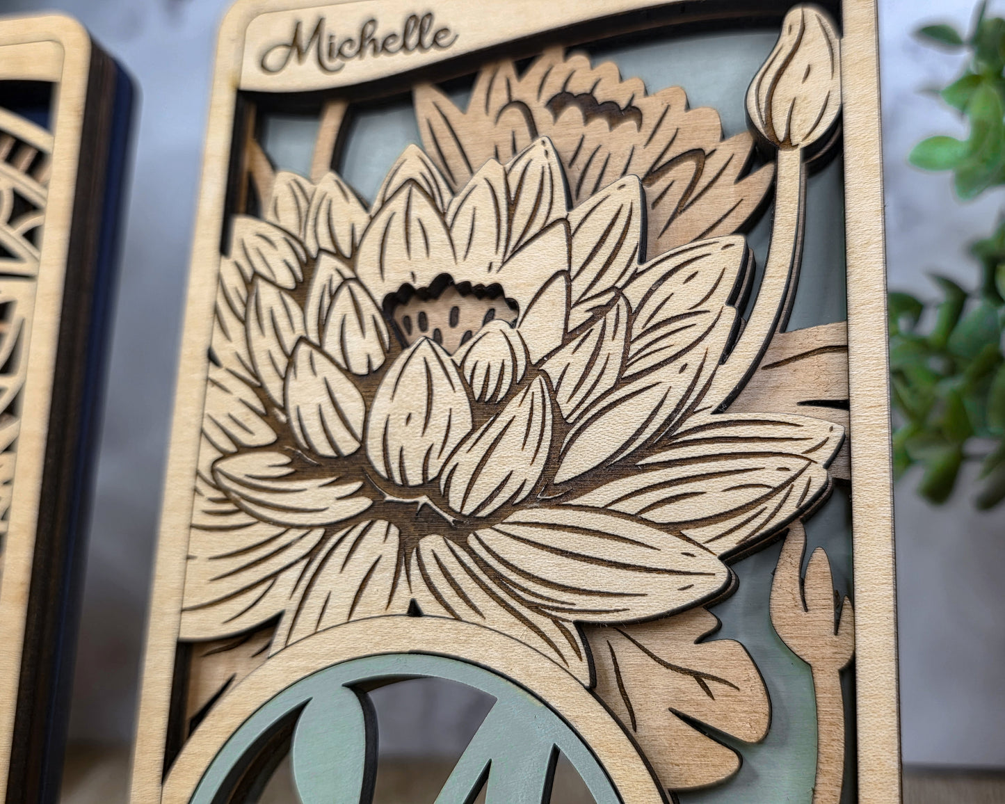 Personalized Wooden Folding Phone Stand – Engraved Name or Monogram Phone Holder