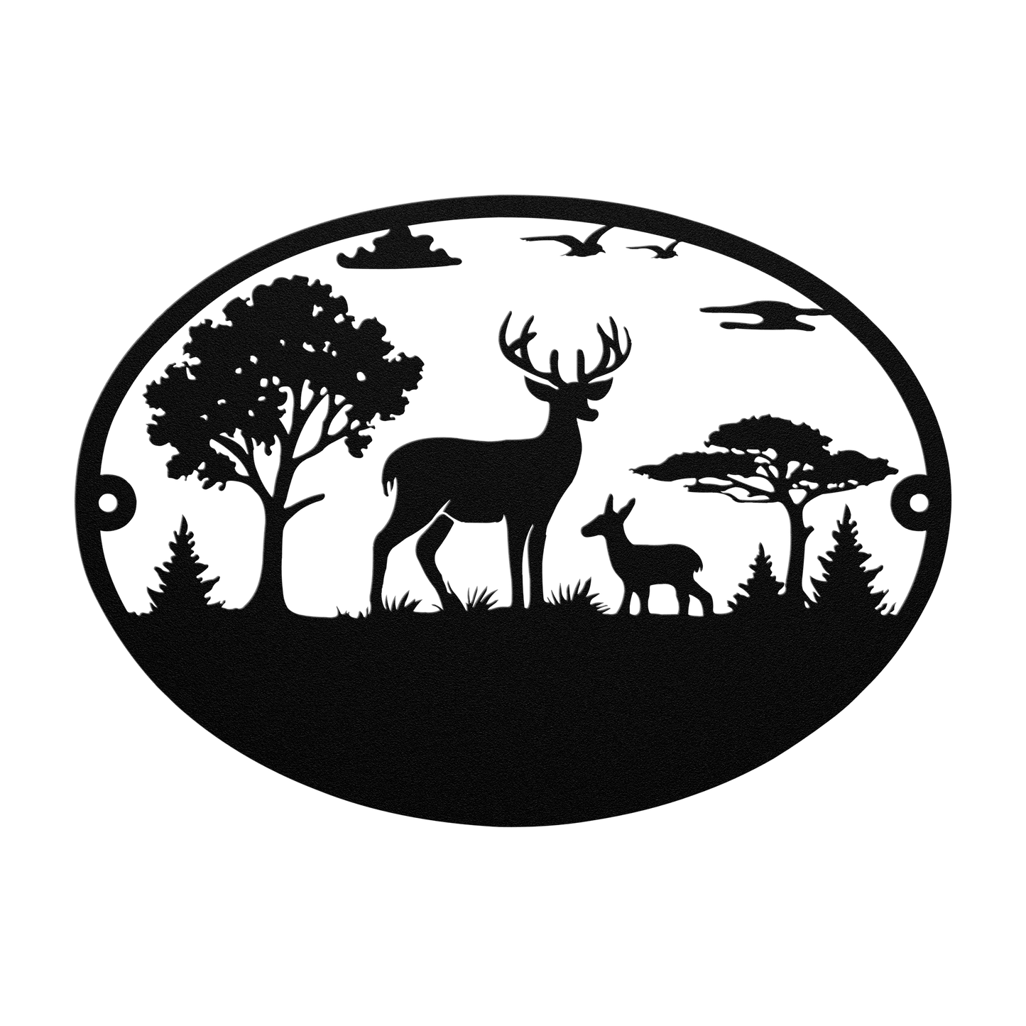 Personalized_Family_Deer_Oval_Metal_Sign_Black_Transparent_Mockup.png