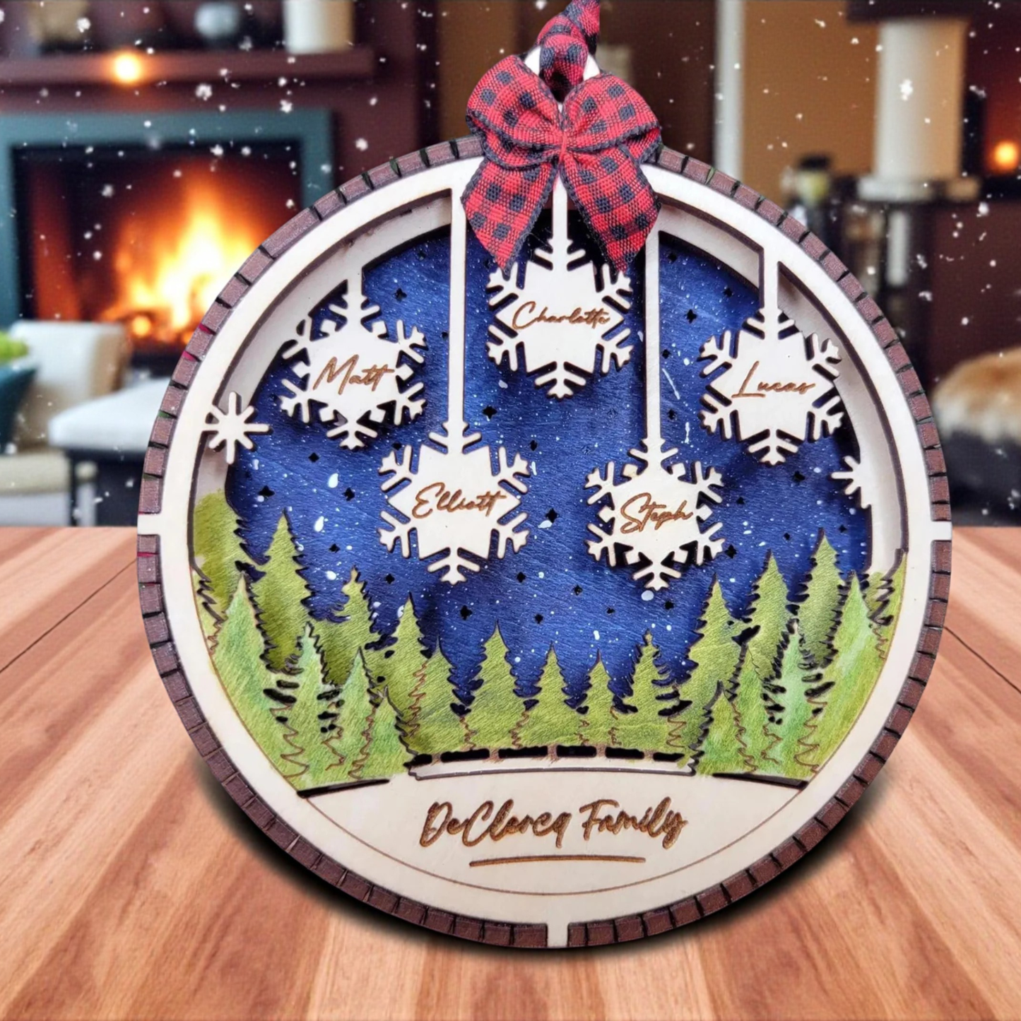 Personalized Family Christmas Ornament – Custom Names & Optional Year