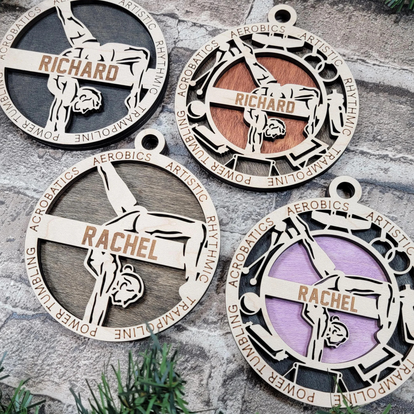 Gymnastics Christmas Ornament – Personalized Engraved Sports Gift