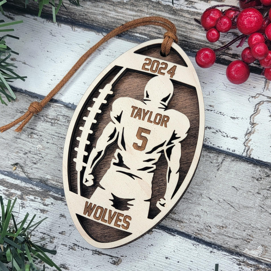 Personalized Football Ornament – Custom Player or Team Name