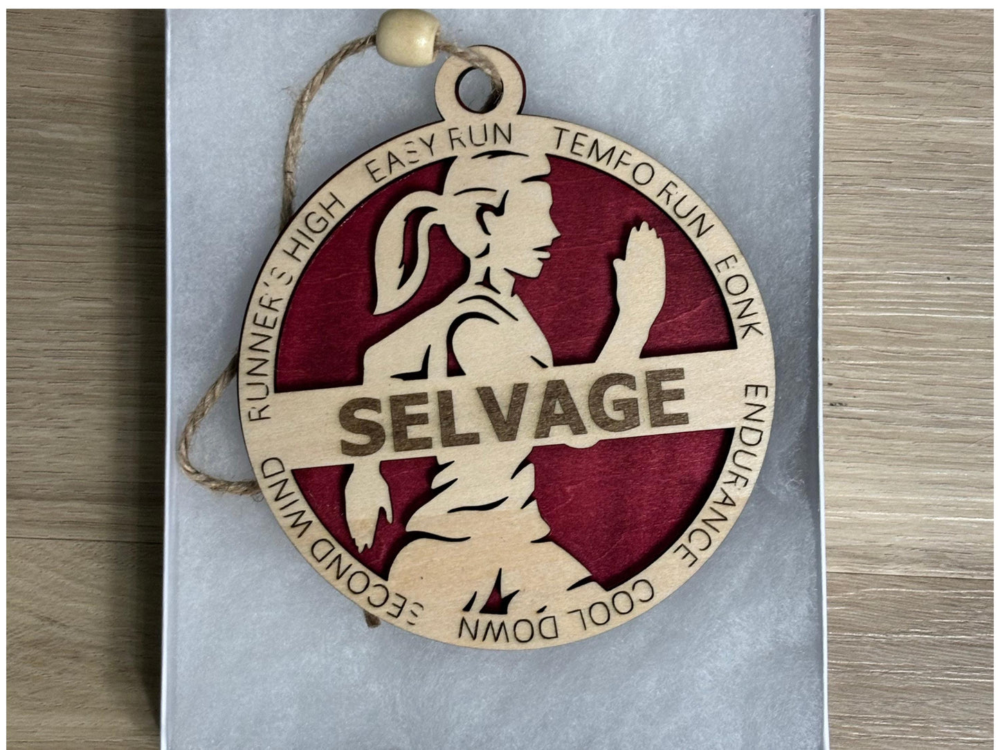 Cross Country Christmas Ornament – Personalized Engraved Runner Gift