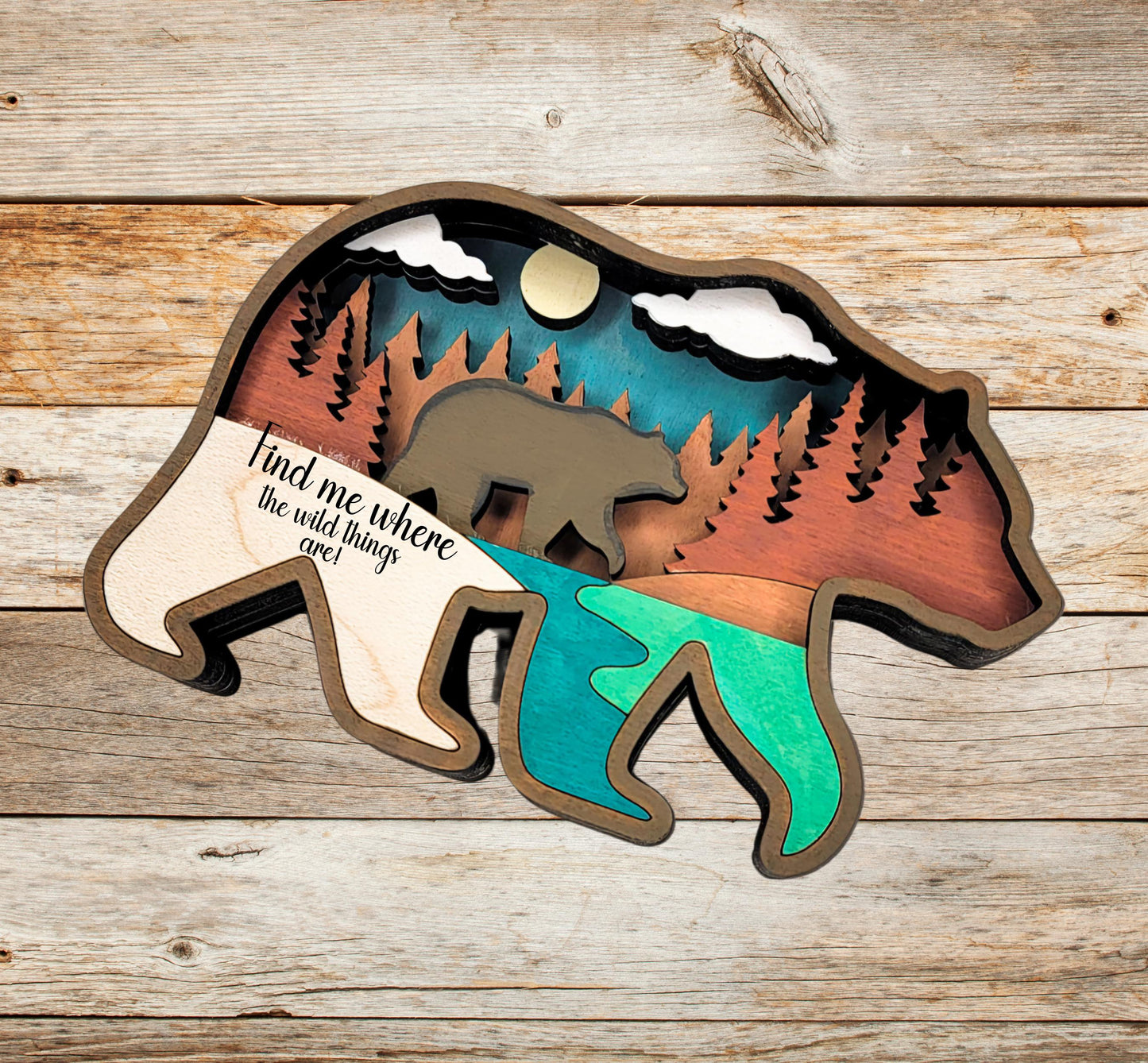 Custom Bear Magnet or Ornament – Handmade Wooden Keepsake