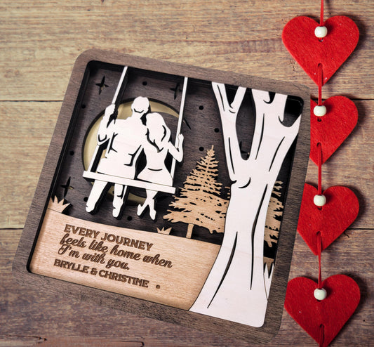 Personalized Couples Sign – Custom Laser Engraved Wooden Plaque | Anniversary, Wedding, or Valentine’s Gift