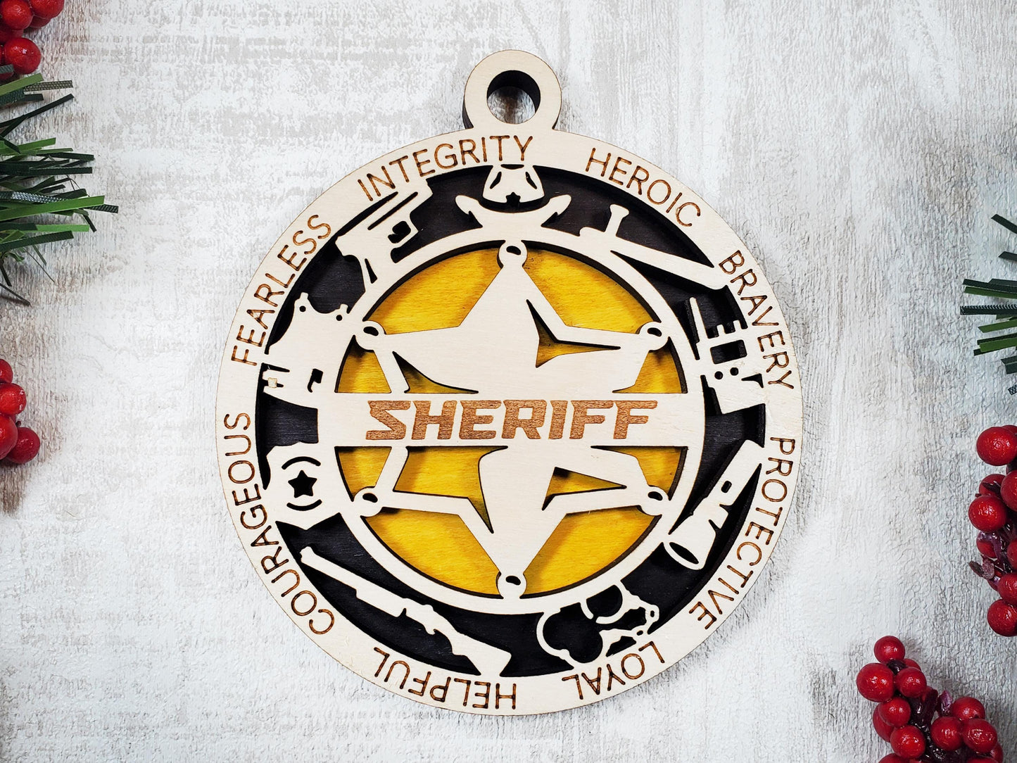 Sheriff Christmas Ornament – Personalized Law Enforcement Gift
