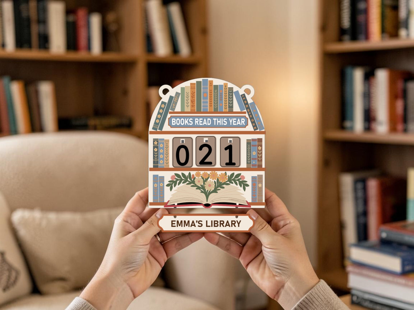 Personalized Books Read Tracker Sign – Custom Reading Tracker Decor with Interchangeable Numbers