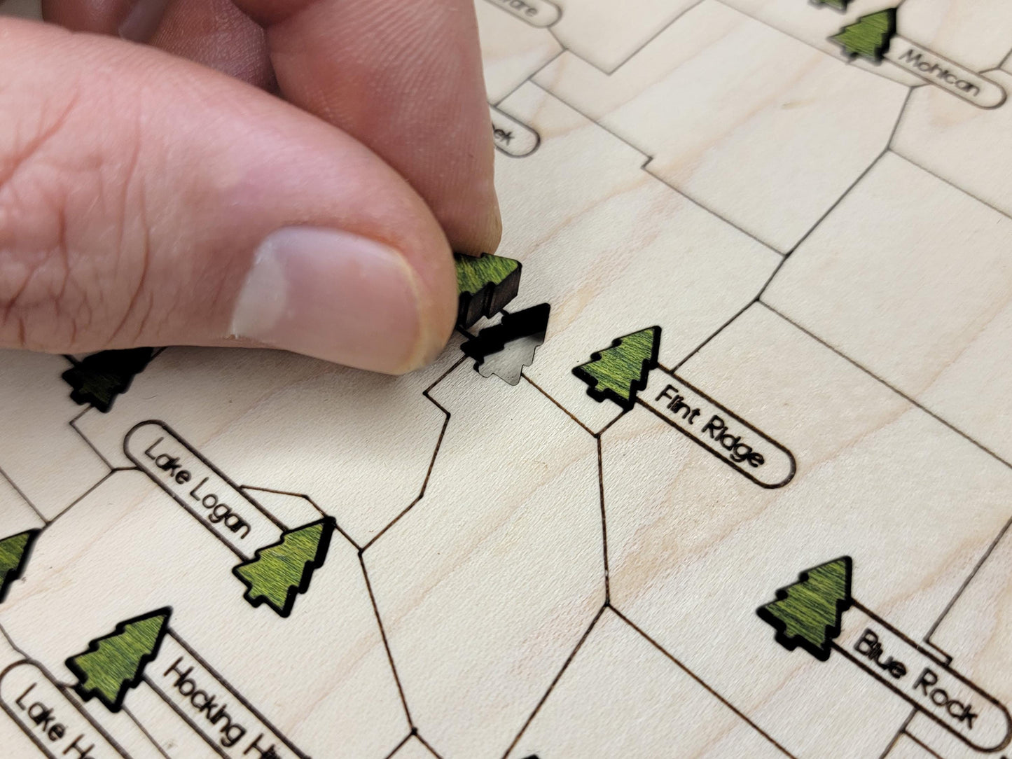 Ohio State Park Tracker Map – 12x20 Wood Wall Art | Personalized Gift for Outdoor Lovers, Handmade in Ohio